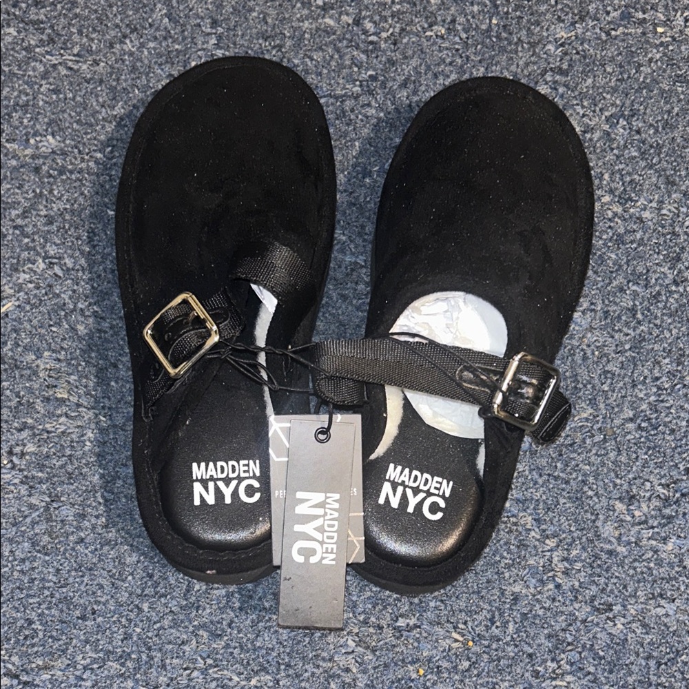 Madden NYC Kids Black Buckle Shoes